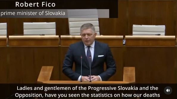 Robert Fico szlovák kormányfő parlamenti beszéde a Covid-cirkusz bűnöseinek elszámoltatásáról